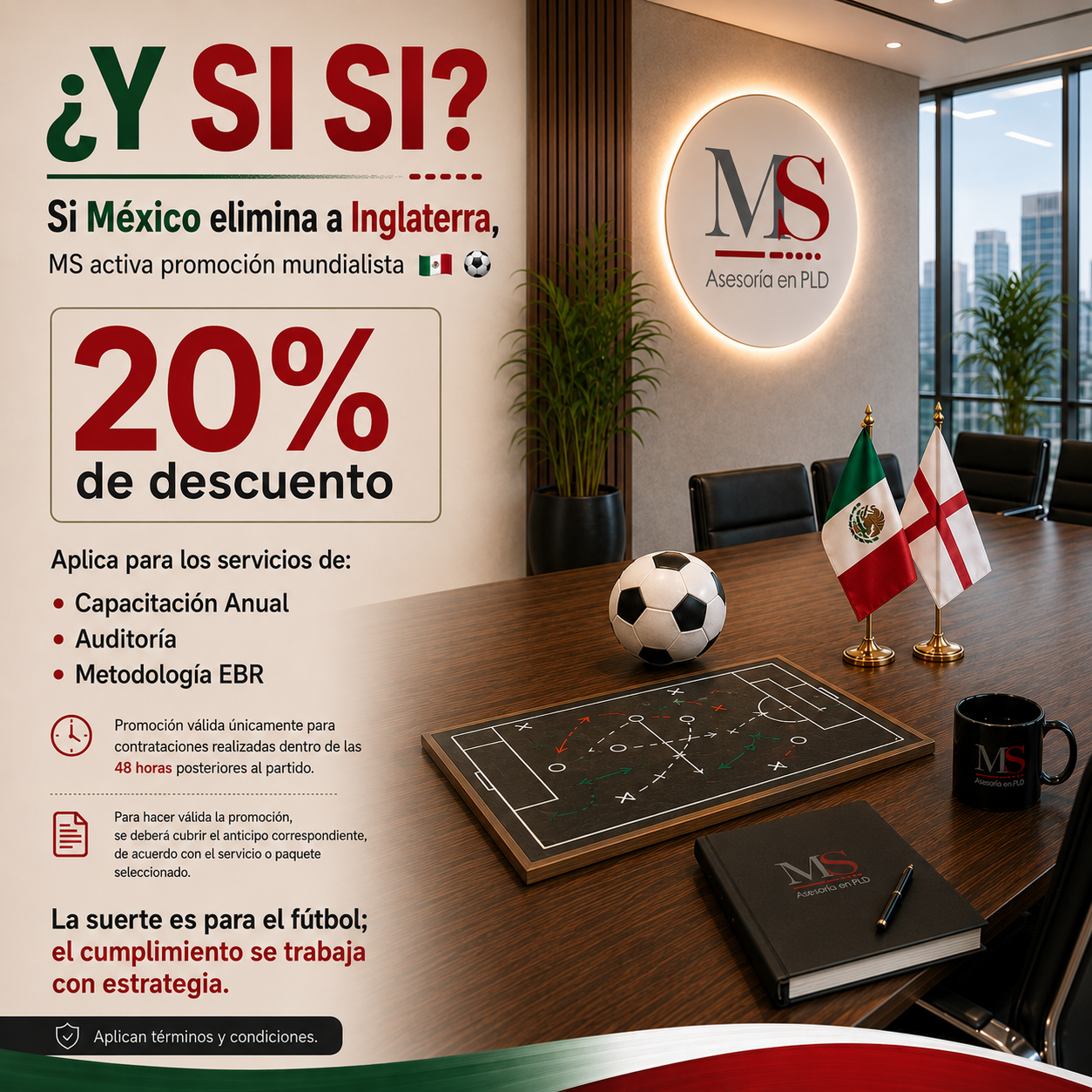 ¿Y si sí? MS Asesoría activa promoción mundialista si México elimina a Inglaterra